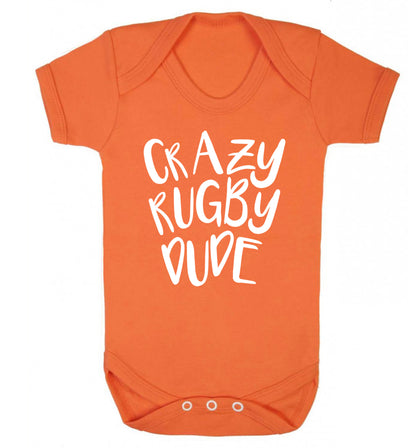 Crazy rugby dude Baby Vest orange 18-24 months