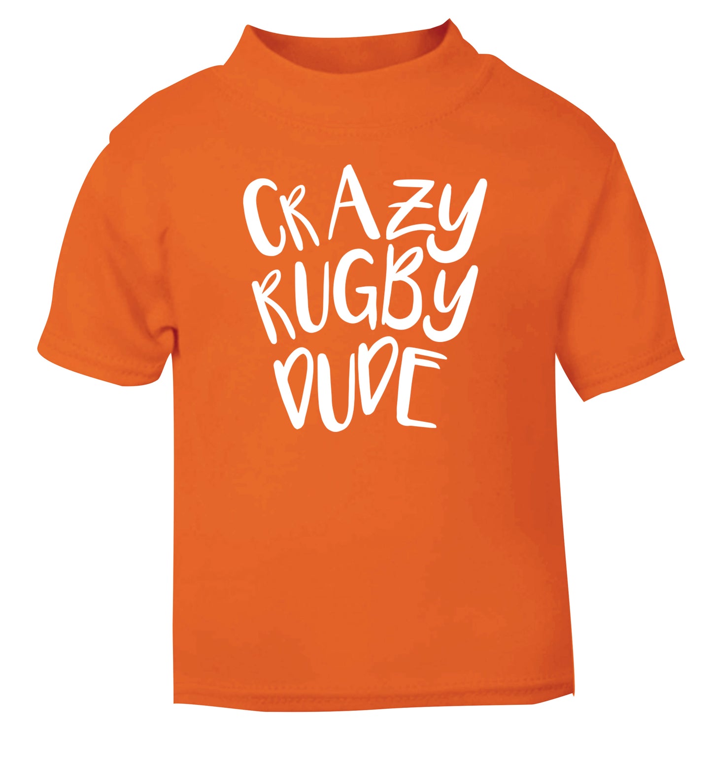 Crazy rugby dude orange Baby Toddler Tshirt 2 Years