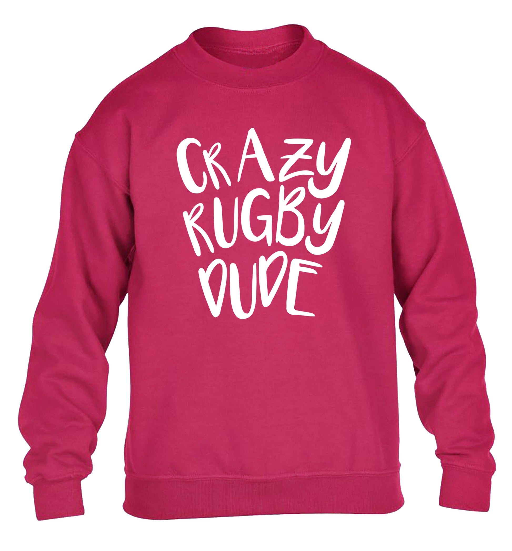Crazy rugby dude children's pink sweater 12-13 Years