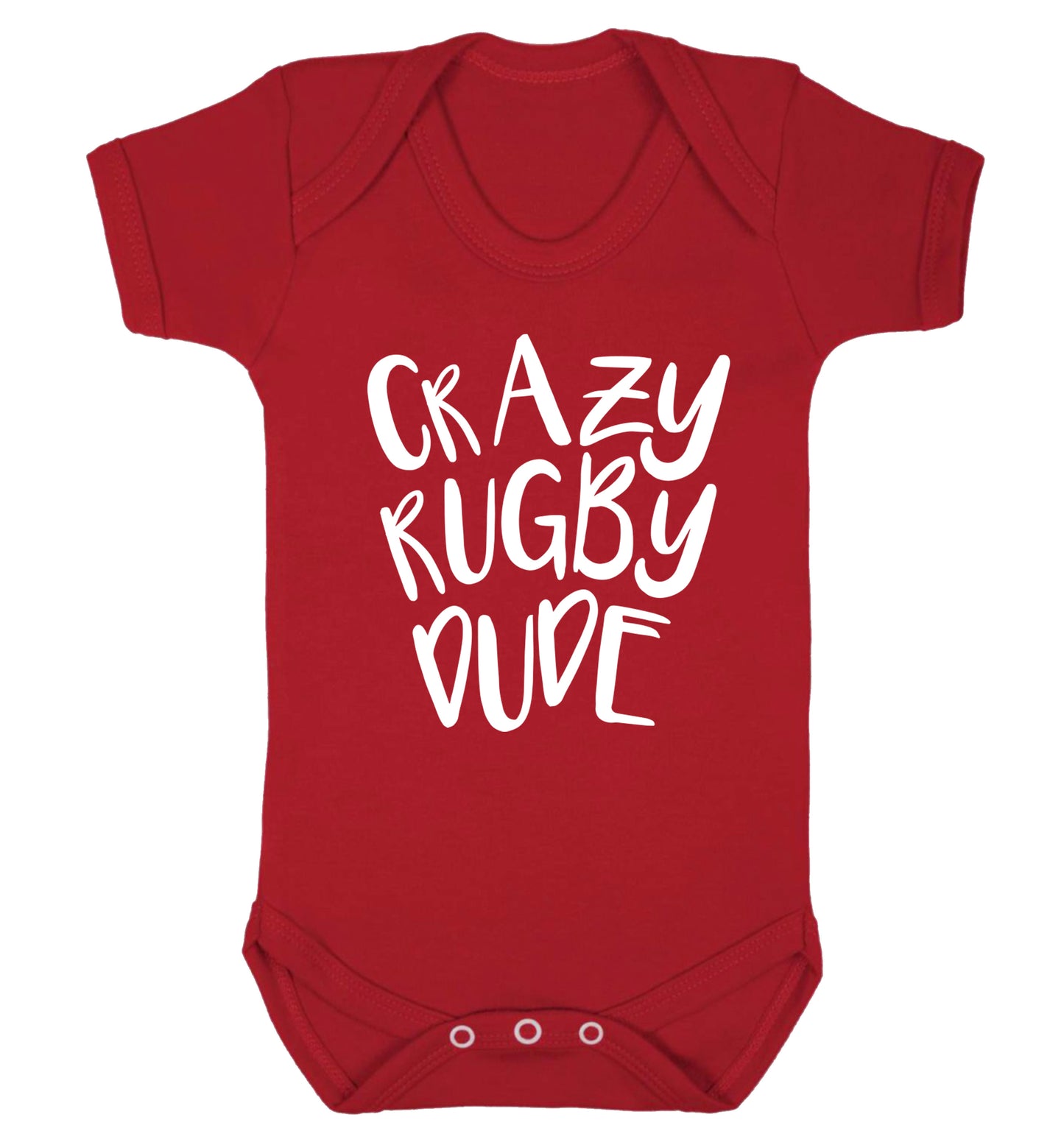 Crazy rugby dude Baby Vest red 18-24 months