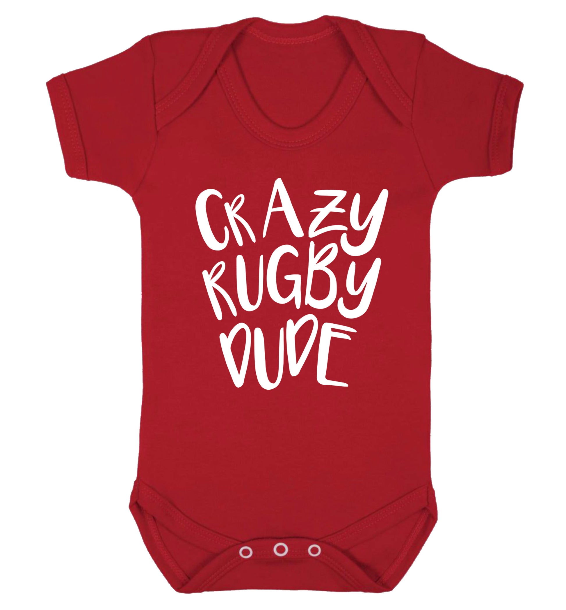 Crazy rugby dude Baby Vest red 18-24 months