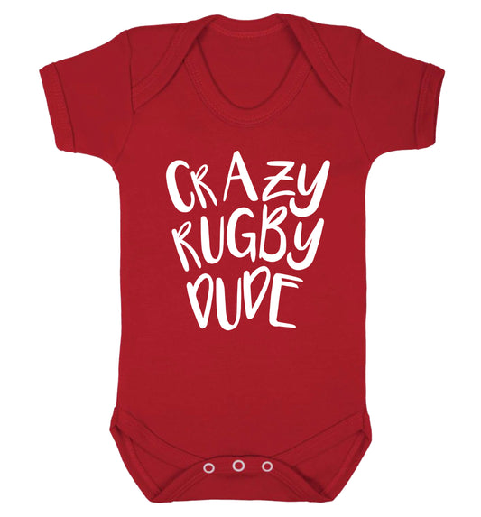 Crazy rugby dude Baby Vest red 18-24 months