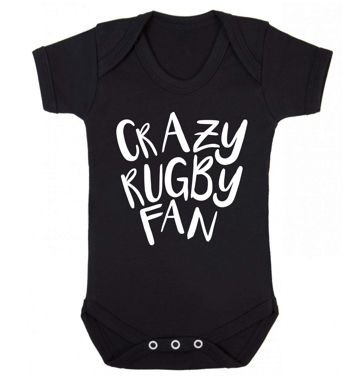 Crazy rugby fan Baby Vest black 18-24 months