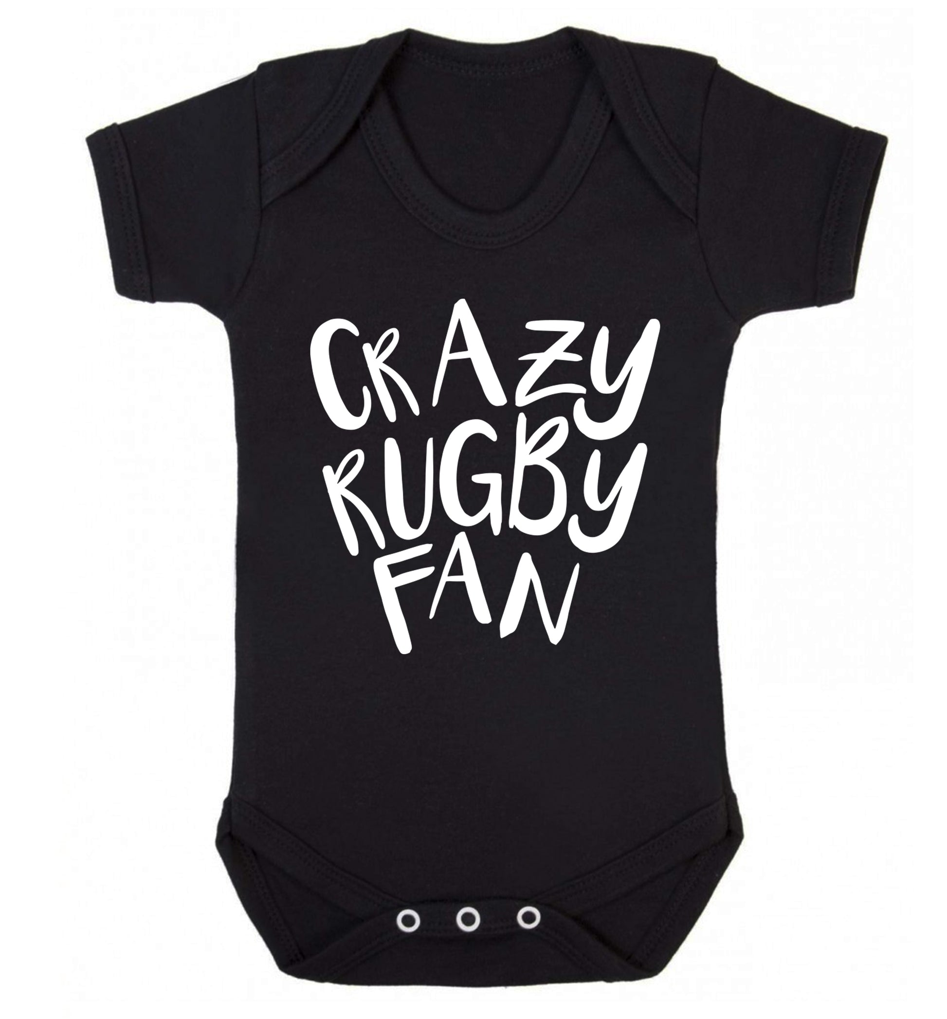 Crazy rugby fan Baby Vest black 18-24 months