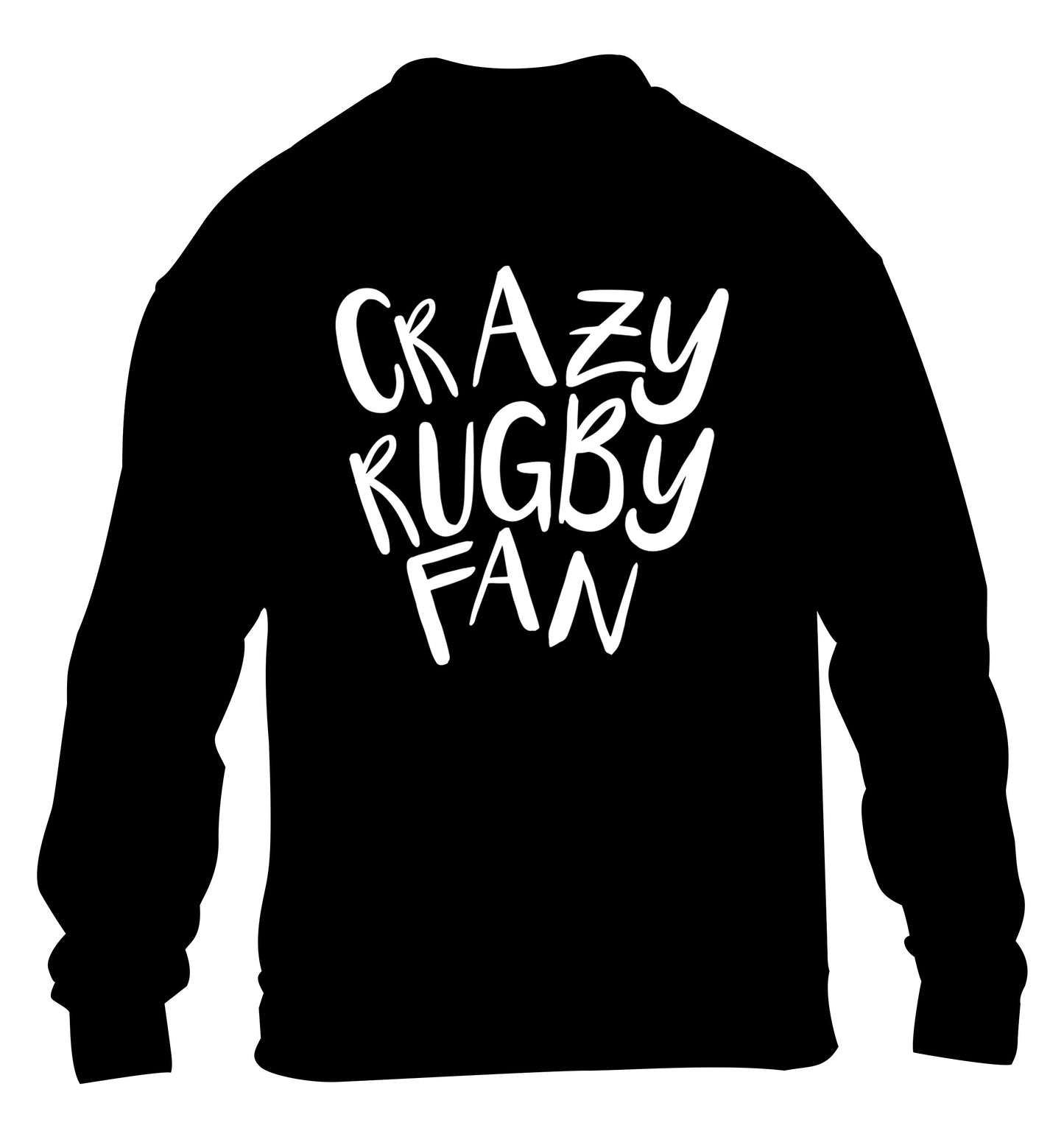 Crazy rugby fan children's black sweater 12-13 Years