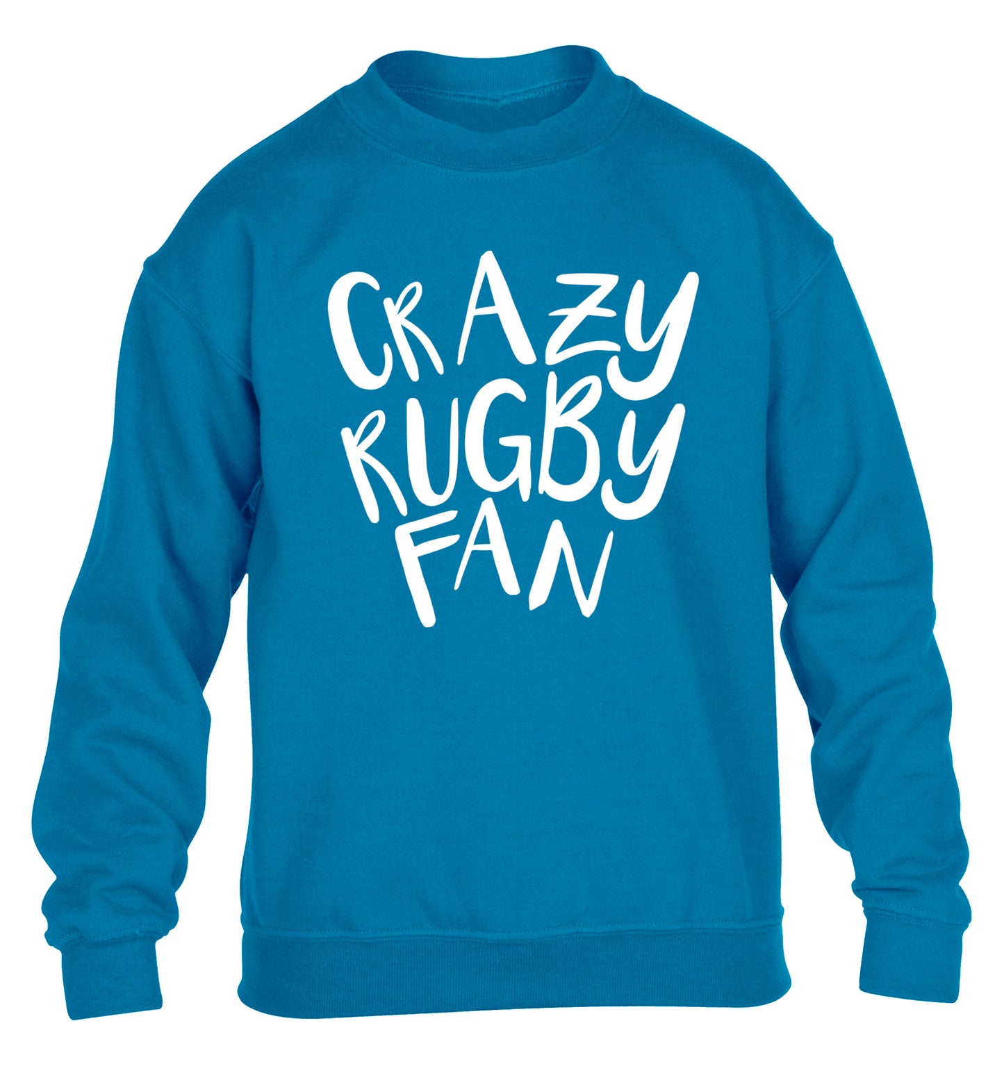 Crazy rugby fan children's blue sweater 12-13 Years