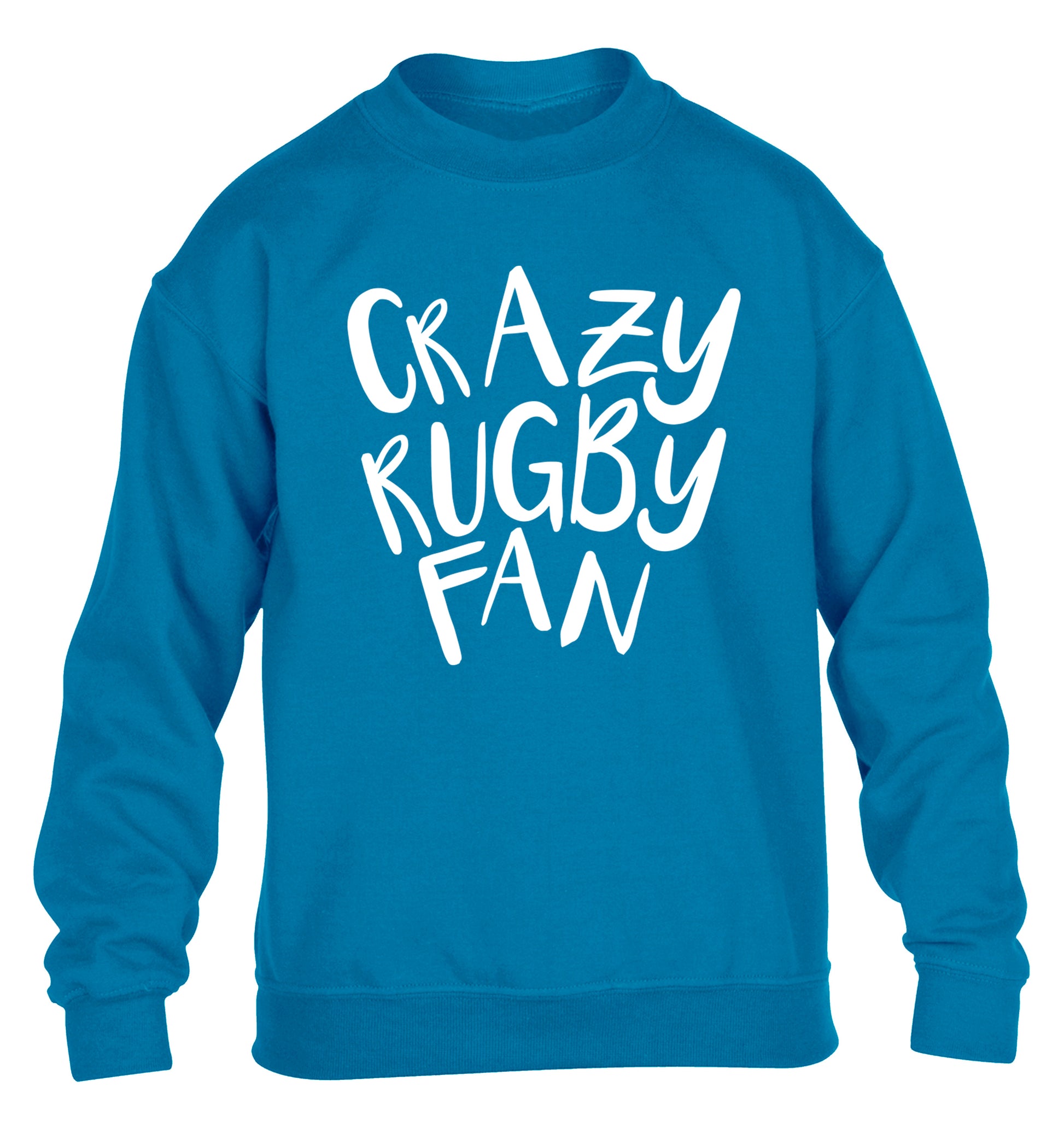 Crazy rugby fan children's blue sweater 12-13 Years