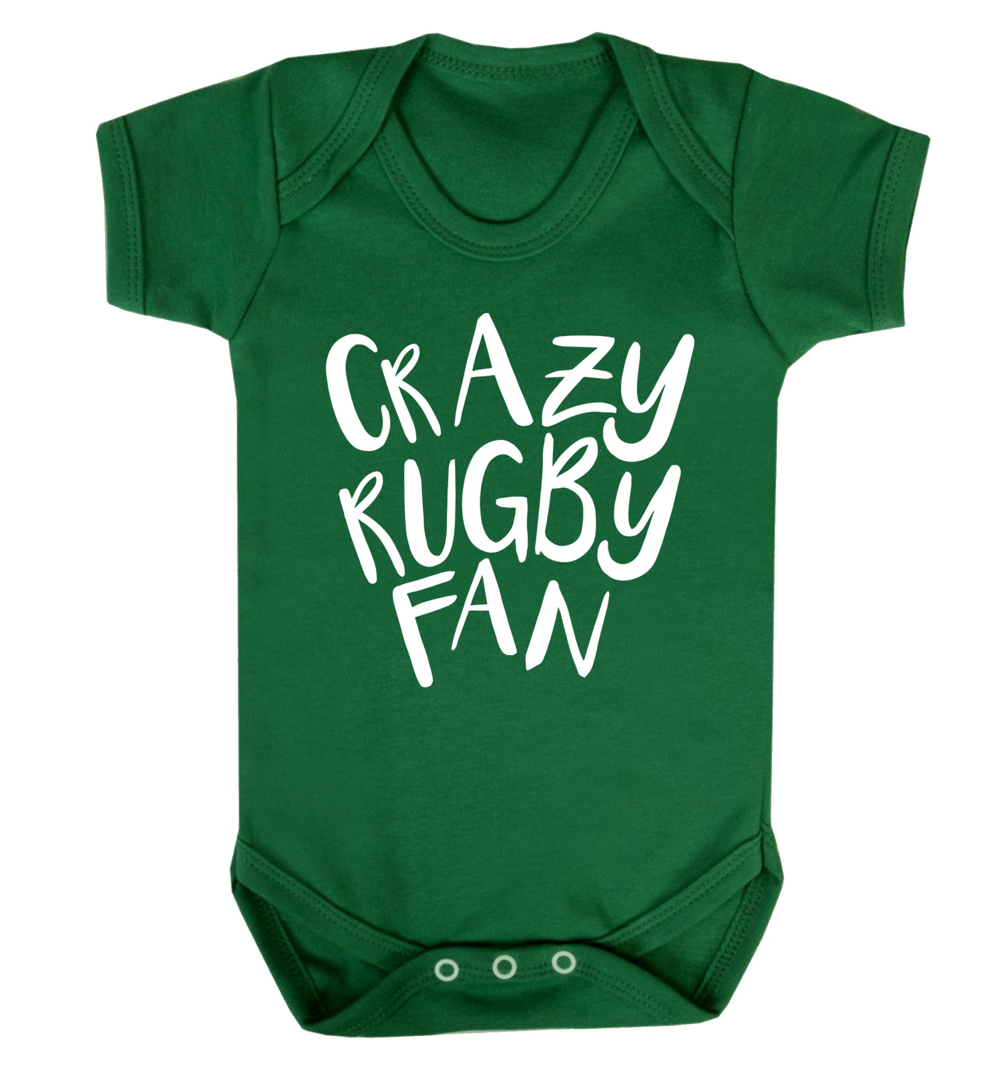 Crazy rugby fan Baby Vest green 18-24 months