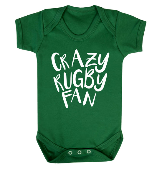 Crazy rugby fan Baby Vest green 18-24 months