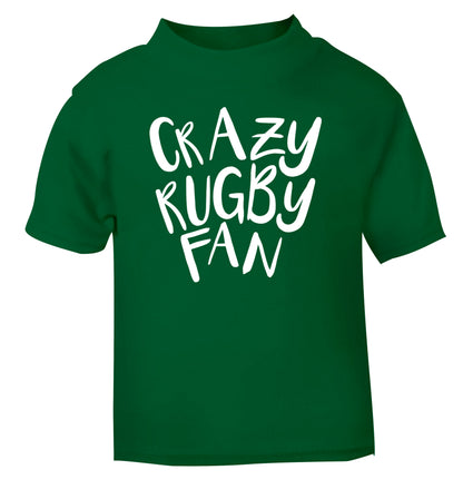 Crazy rugby fan green Baby Toddler Tshirt 2 Years