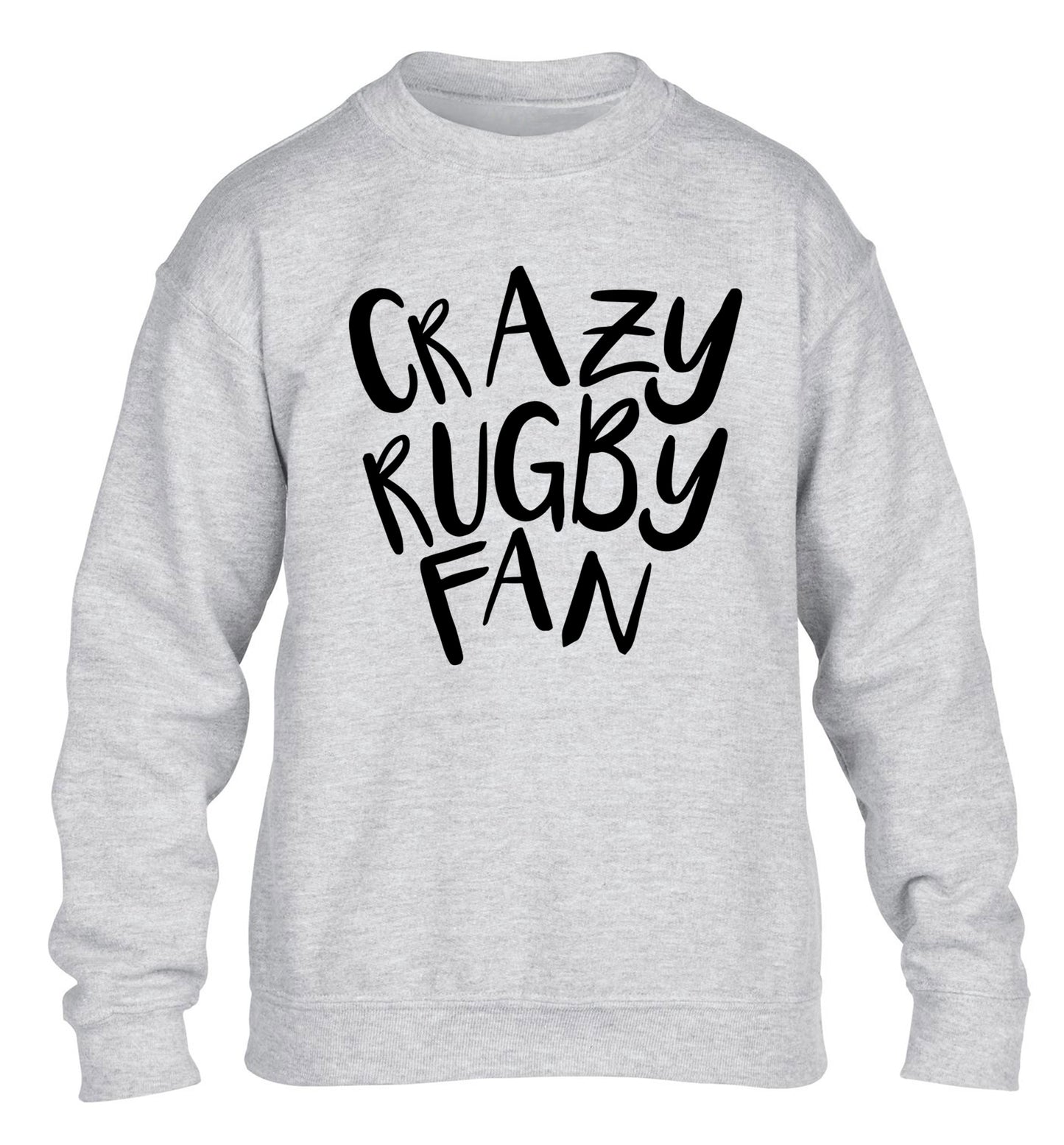 Crazy rugby fan children's grey sweater 12-13 Years