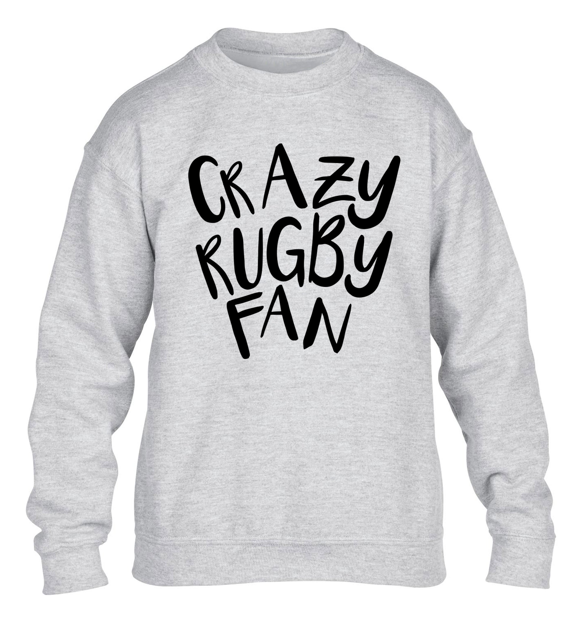 Crazy rugby fan children's grey sweater 12-13 Years