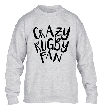 Crazy rugby fan children's grey sweater 12-13 Years