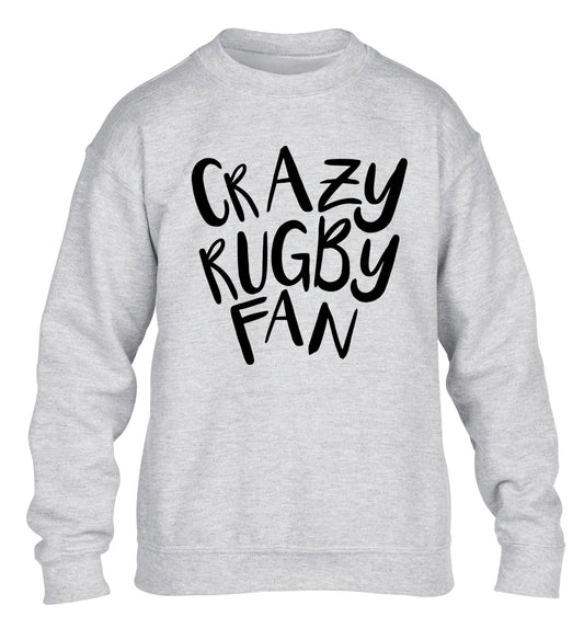Crazy rugby fan children's grey sweater 12-13 Years