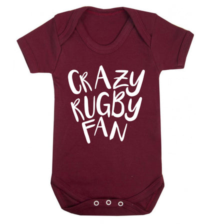 Crazy rugby fan Baby Vest maroon 18-24 months