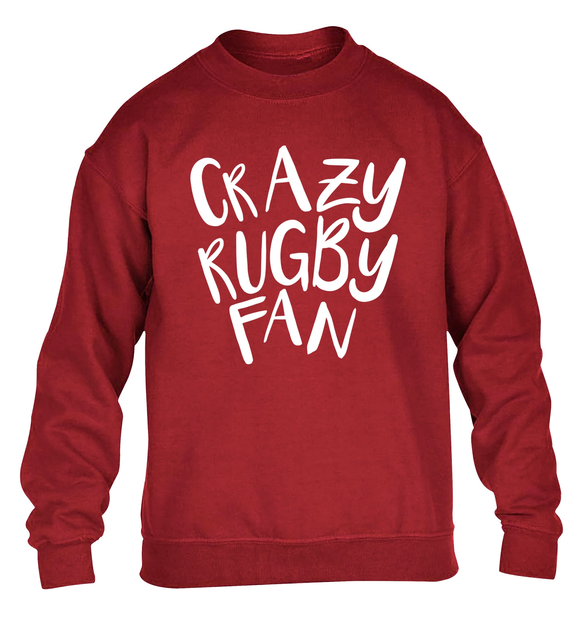 Crazy rugby fan children's grey sweater 12-13 Years