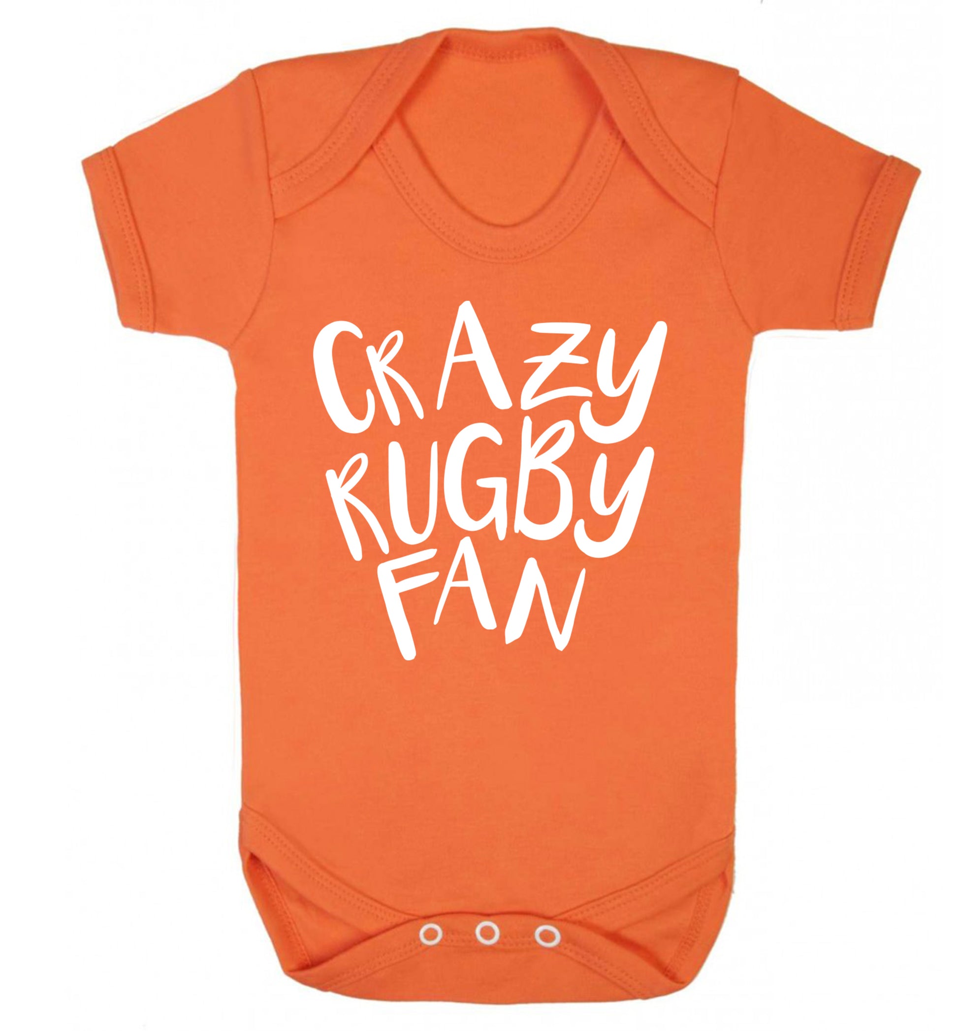 Crazy rugby fan Baby Vest orange 18-24 months