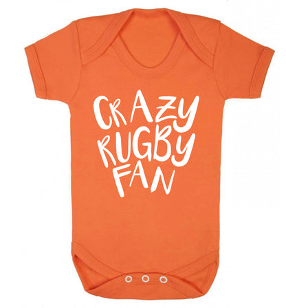 Crazy rugby fan Baby Vest orange 18-24 months
