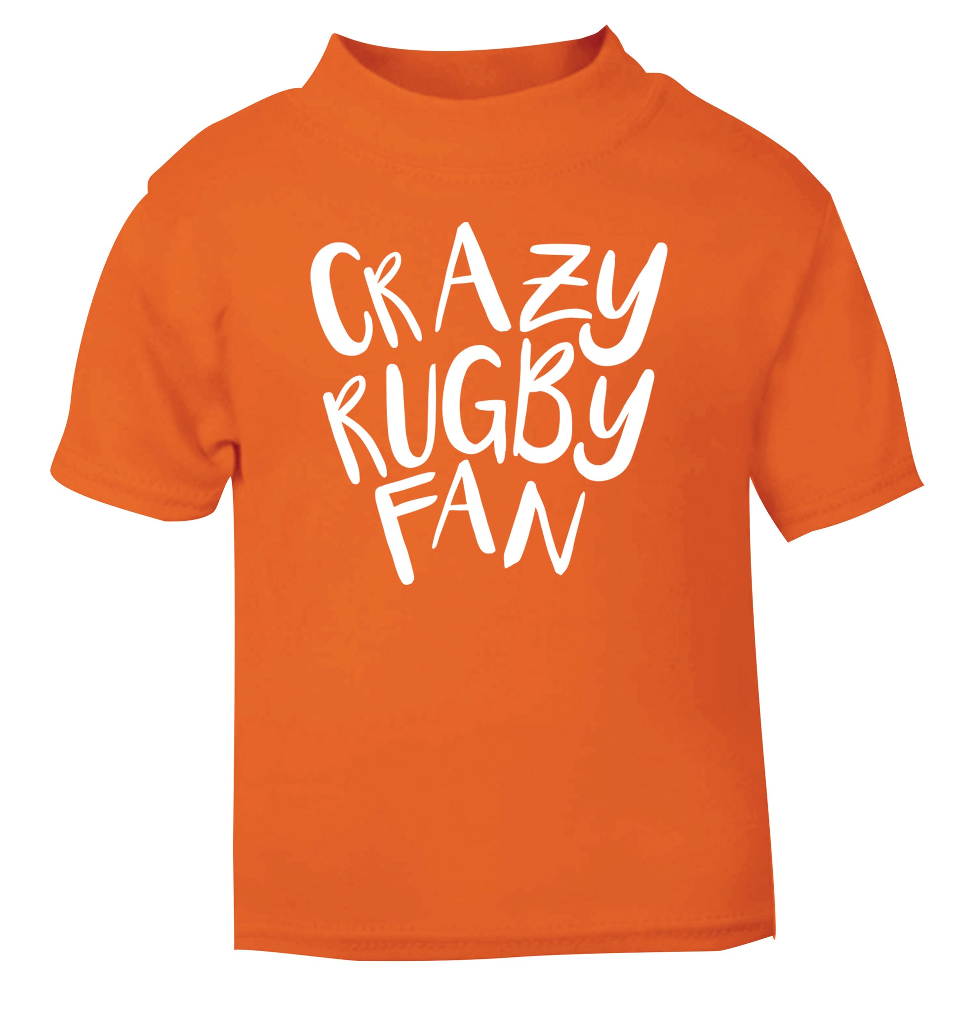 Crazy rugby fan orange Baby Toddler Tshirt 2 Years