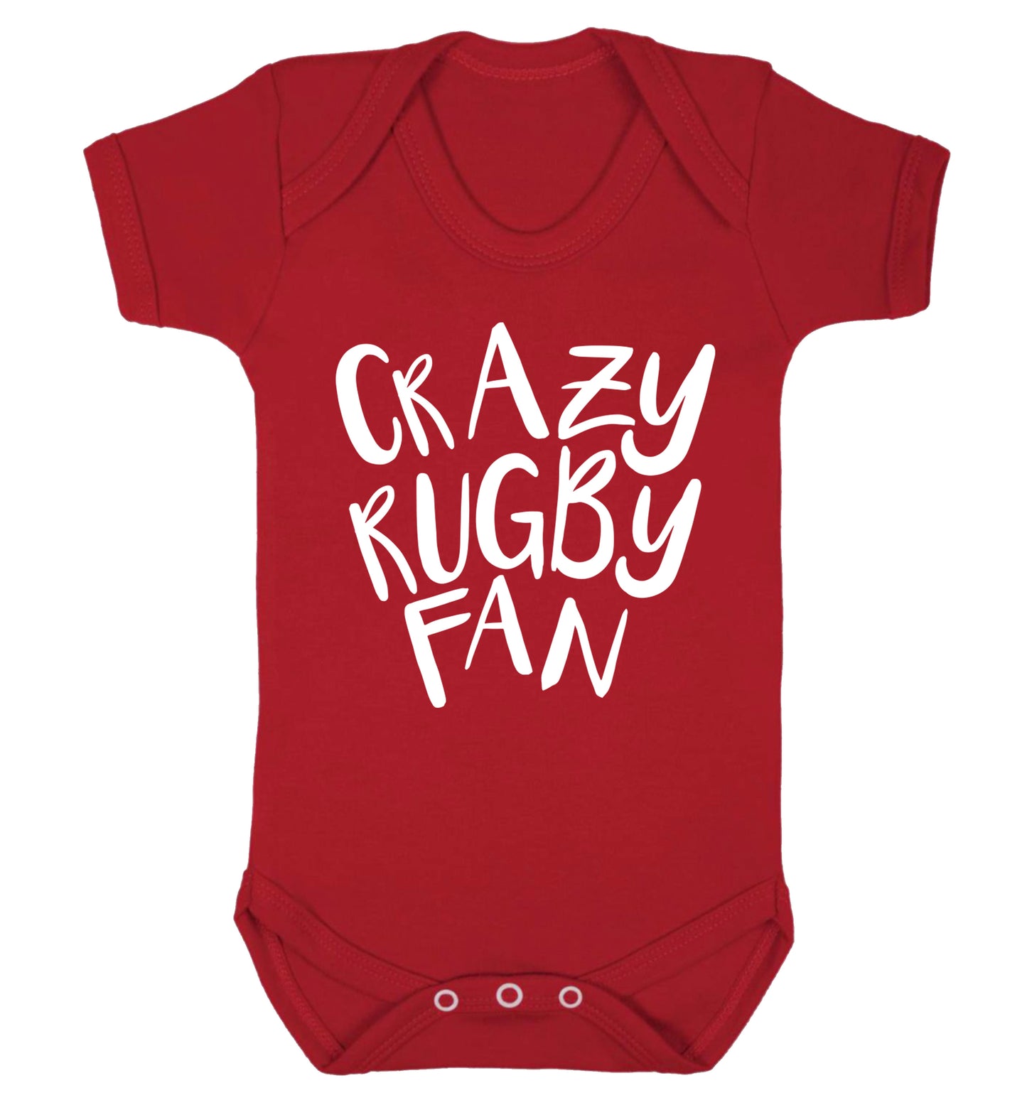 Crazy rugby fan Baby Vest red 18-24 months