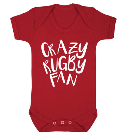 Crazy rugby fan Baby Vest red 18-24 months