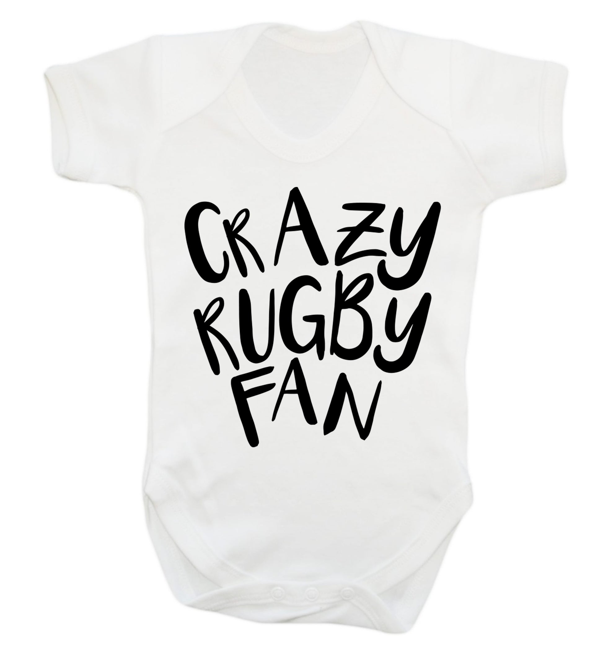 Crazy rugby fan Baby Vest white 18-24 months