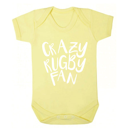 Crazy rugby fan Baby Vest pale yellow 18-24 months