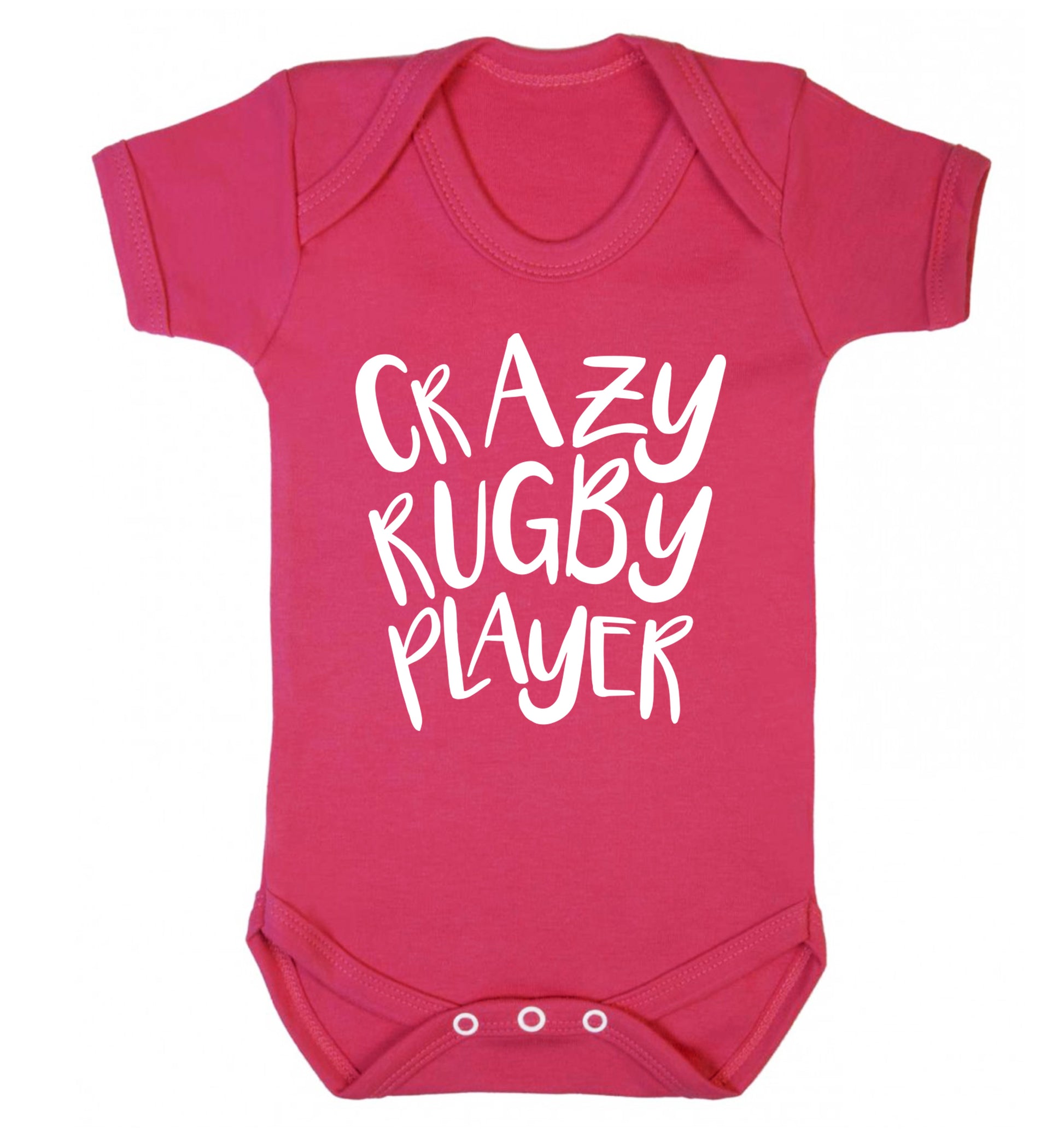 Crazy rugby player Baby Vest dark pink 18-24 months