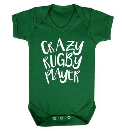 Crazy rugby player Baby Vest green 18-24 months