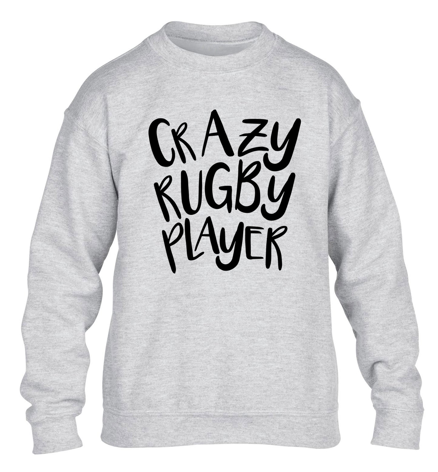 Crazy rugby player children's grey sweater 12-13 Years