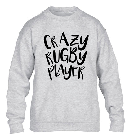 Crazy rugby player children's grey sweater 12-13 Years