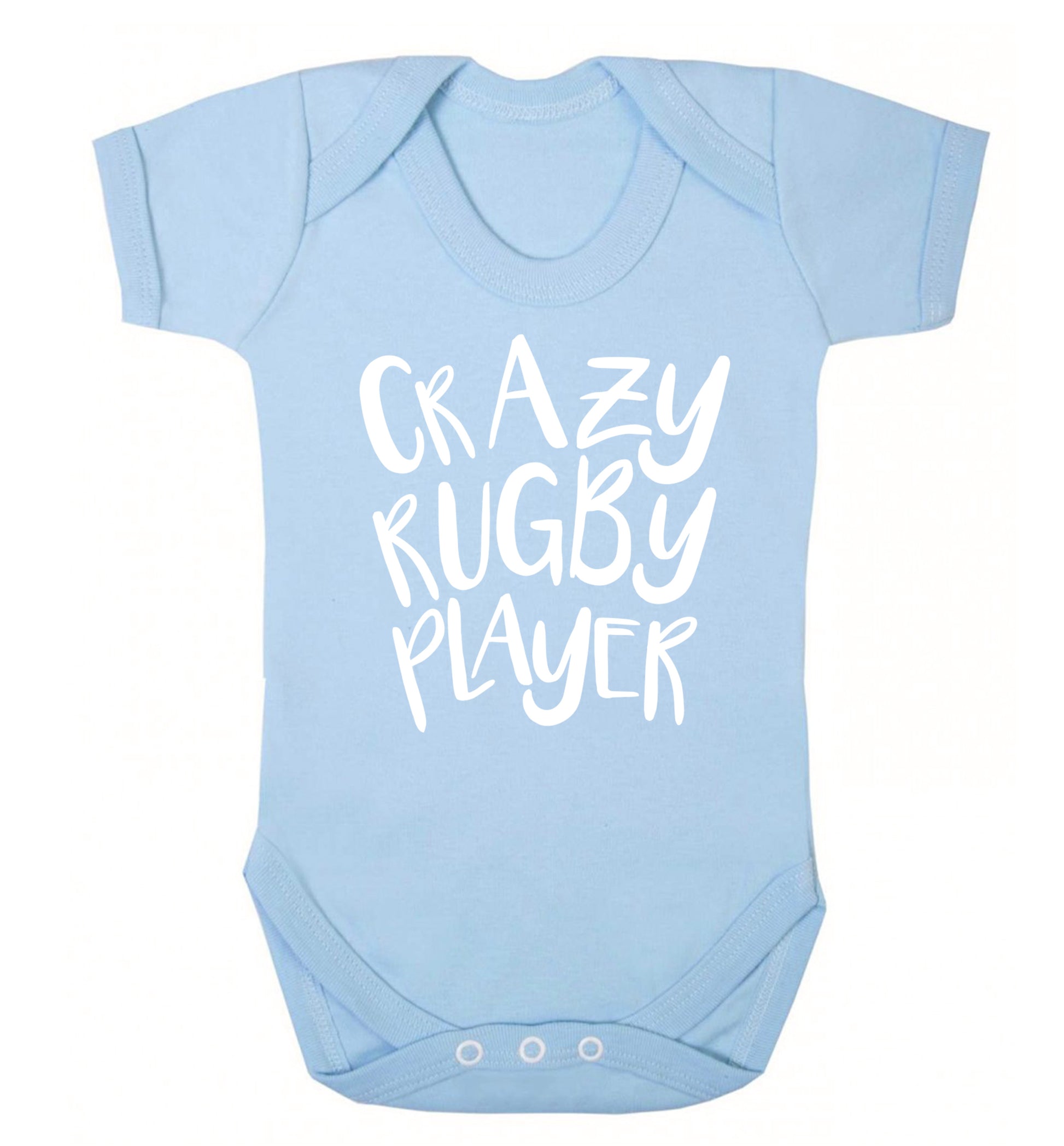 Crazy rugby player Baby Vest pale blue 18-24 months