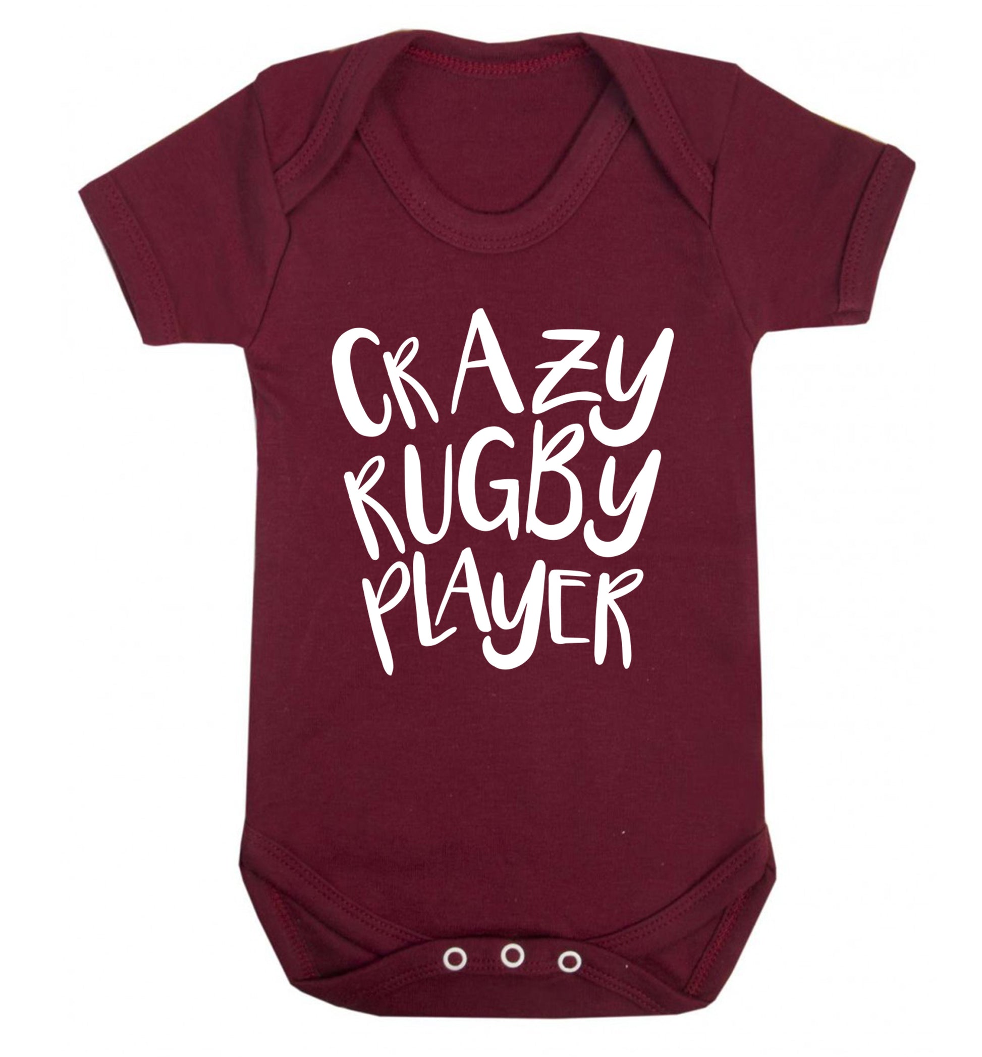 Crazy rugby player Baby Vest maroon 18-24 months