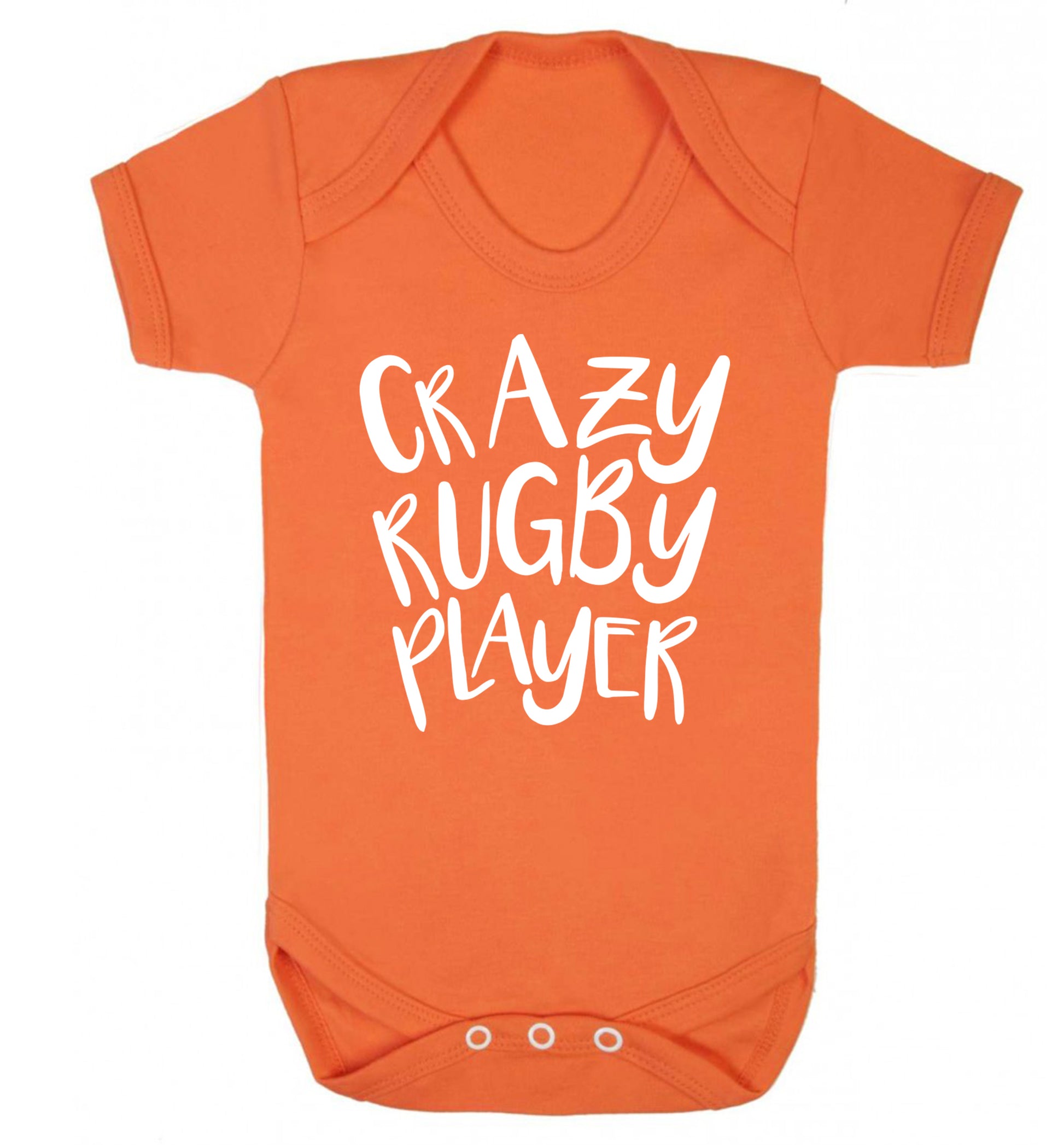 Crazy rugby player Baby Vest orange 18-24 months