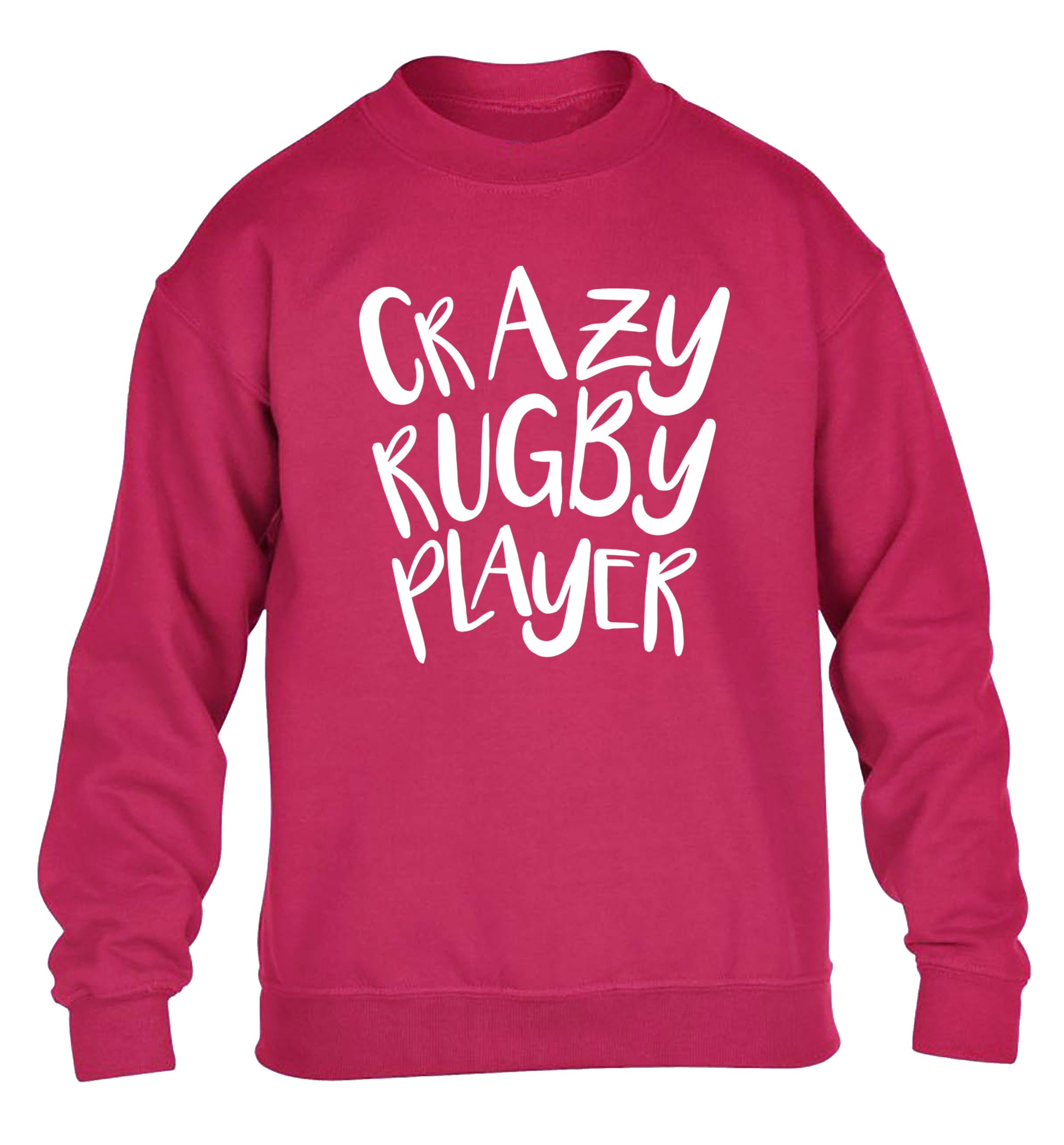 Crazy rugby player children's pink sweater 12-13 Years