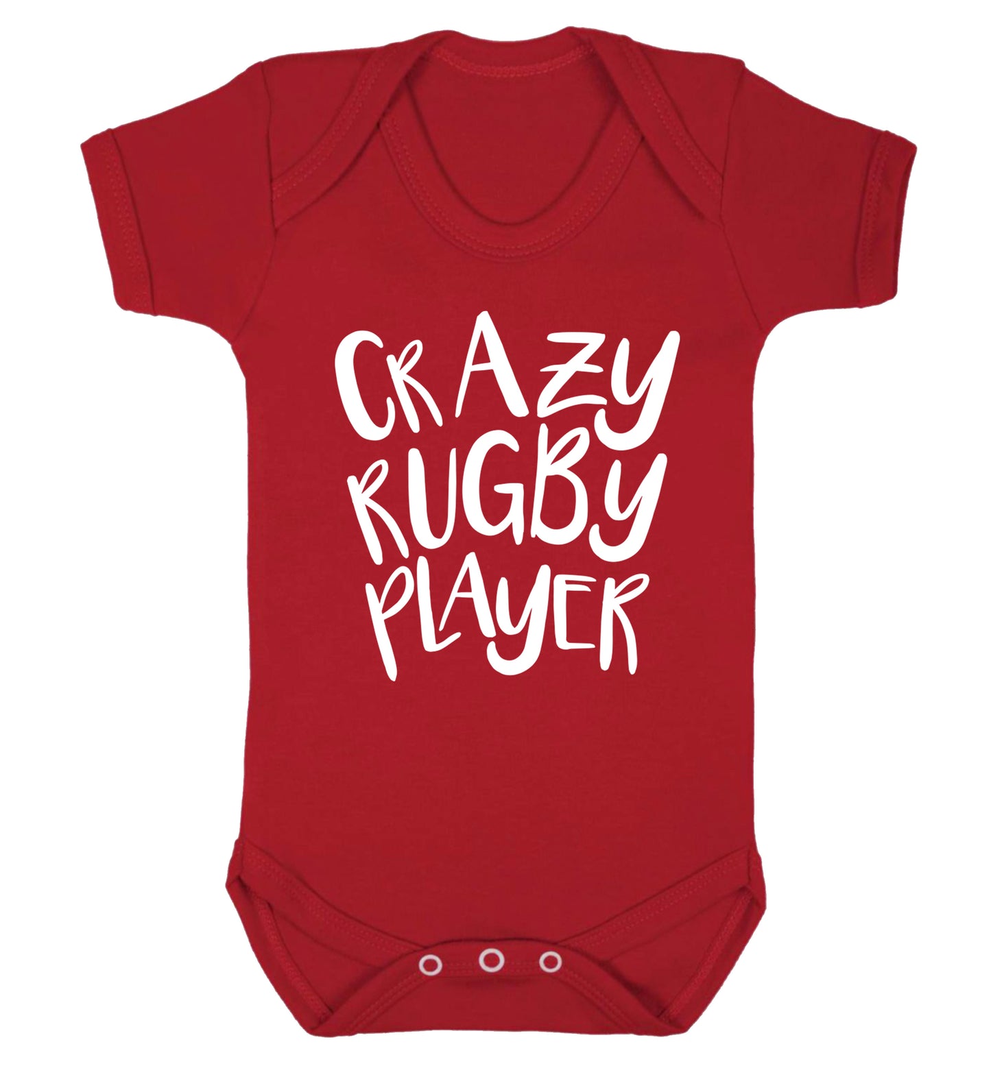 Crazy rugby player Baby Vest red 18-24 months