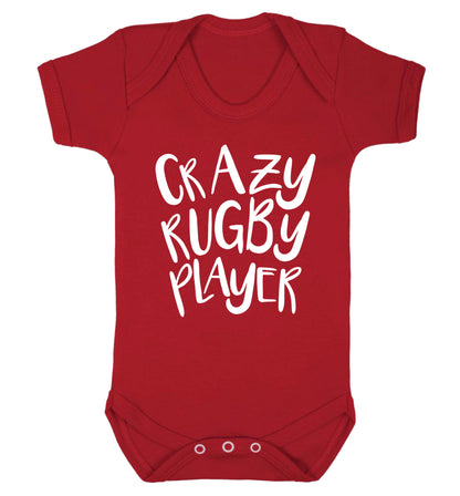 Crazy rugby player Baby Vest red 18-24 months