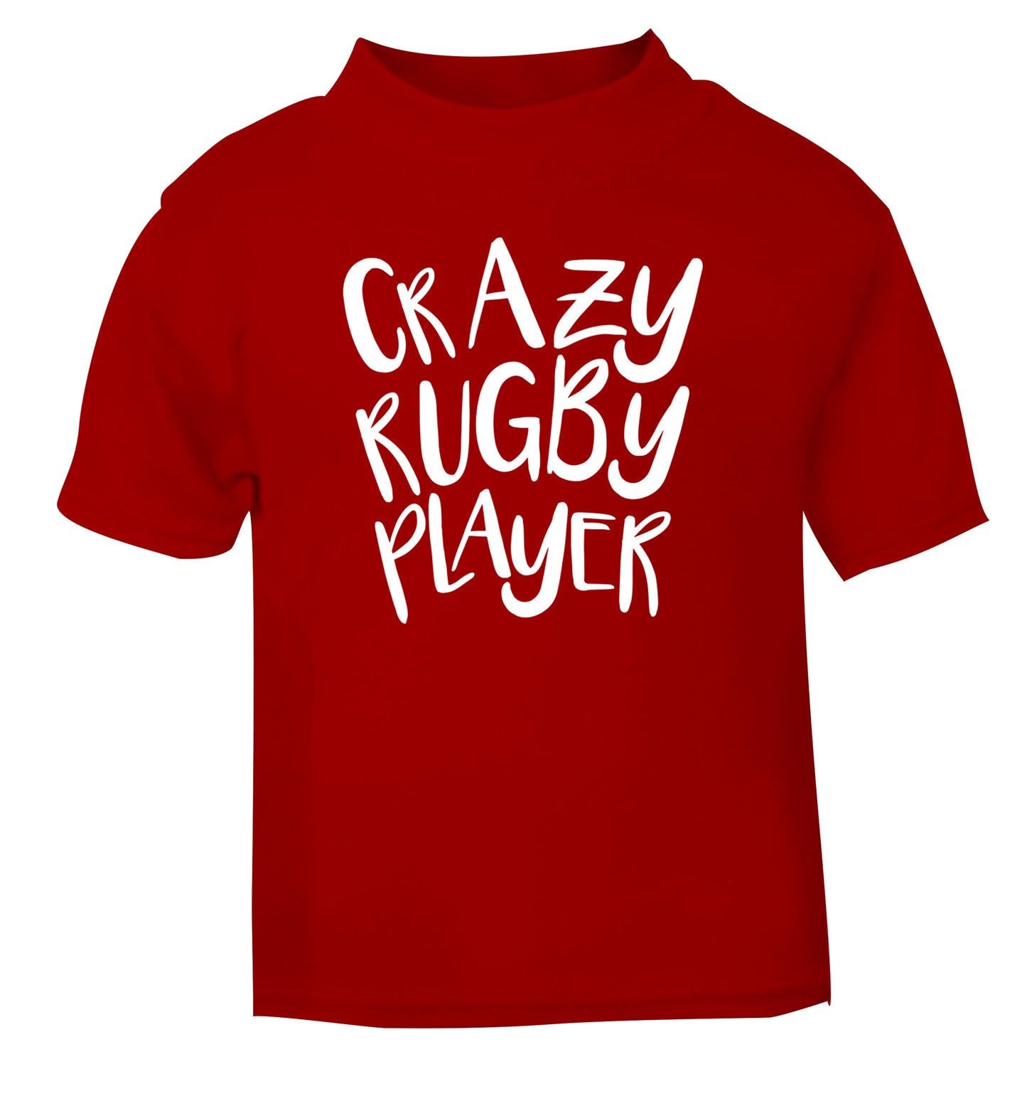 Crazy rugby player red Baby Toddler Tshirt 2 Years