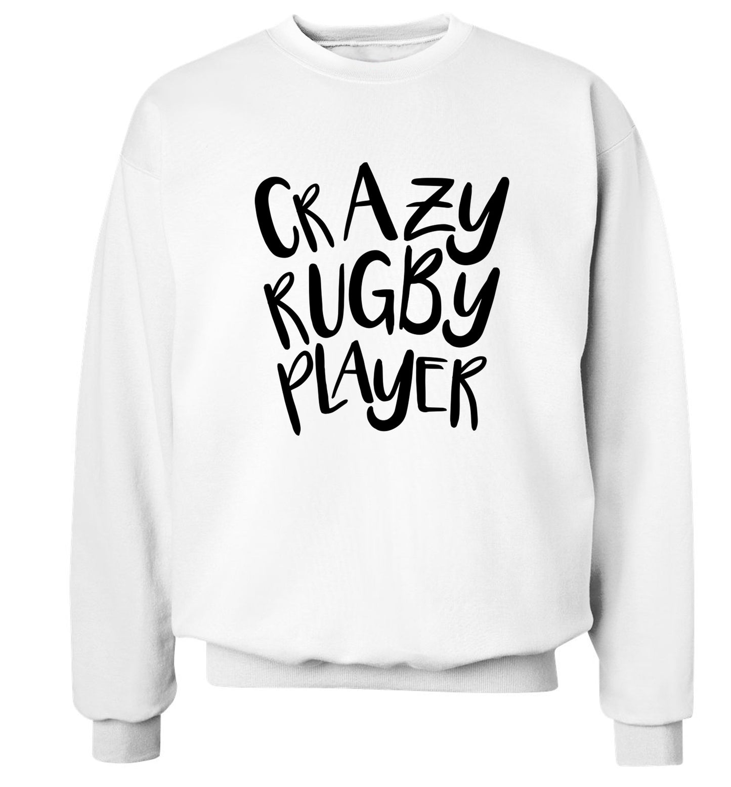 Crazy rugby player Adult's unisex white Sweater 2XL