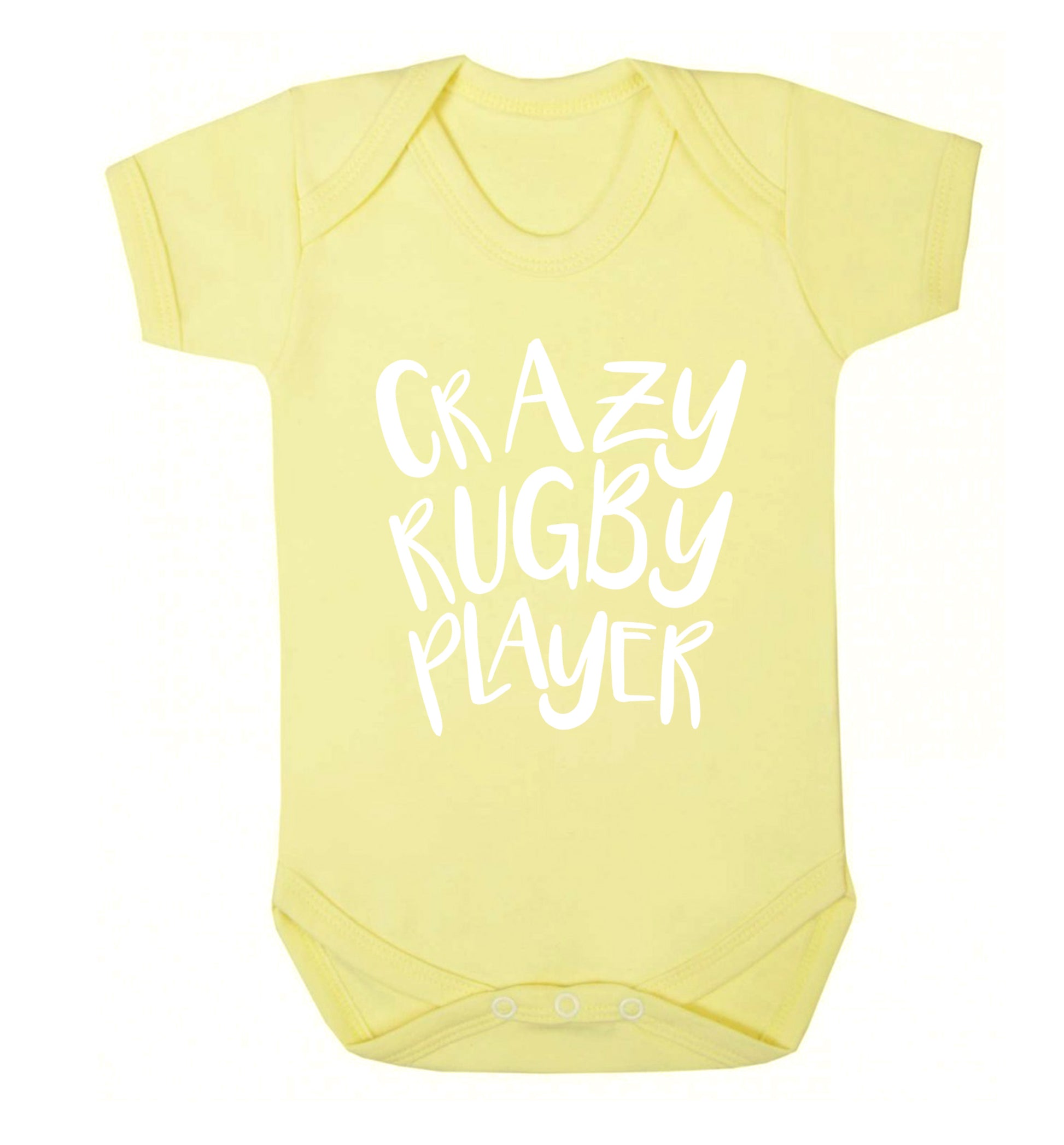 Crazy rugby player Baby Vest pale yellow 18-24 months
