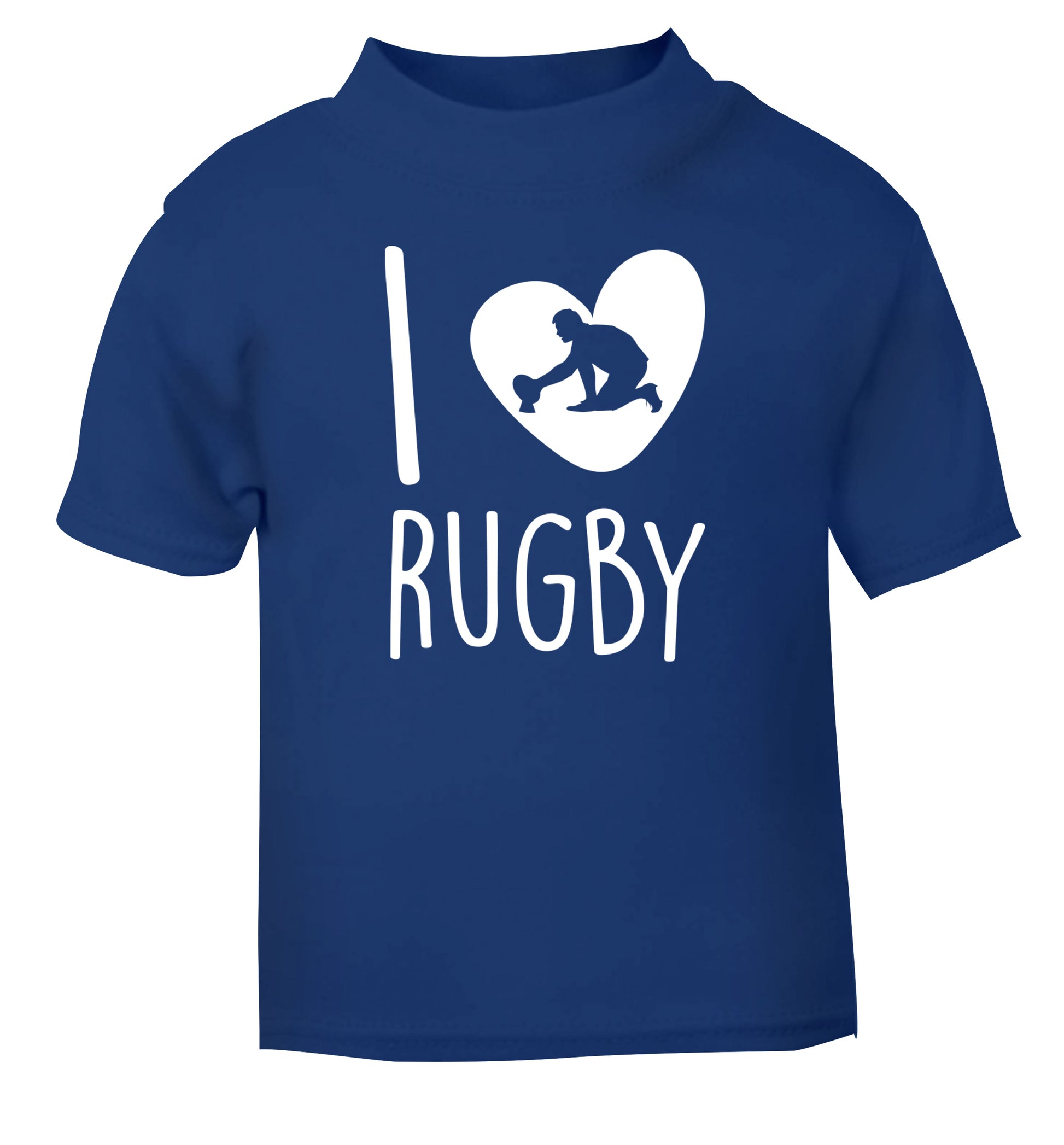 I love rugby blue Baby Toddler Tshirt 2 Years