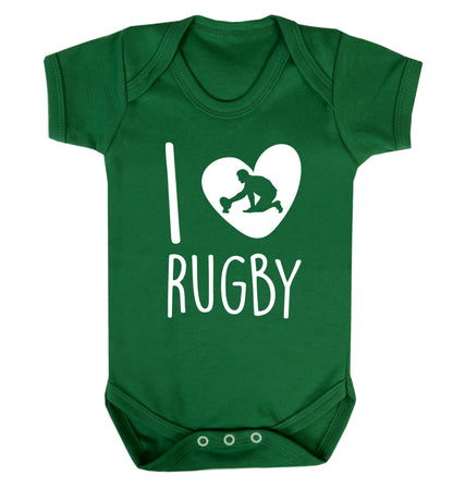 I love rugby Baby Vest green 18-24 months