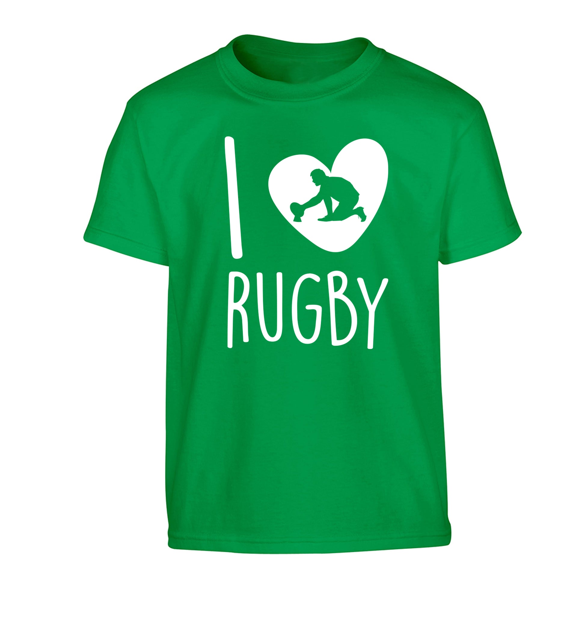 I love rugby Children's green Tshirt 12-13 Years