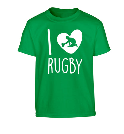 I love rugby Children's green Tshirt 12-13 Years