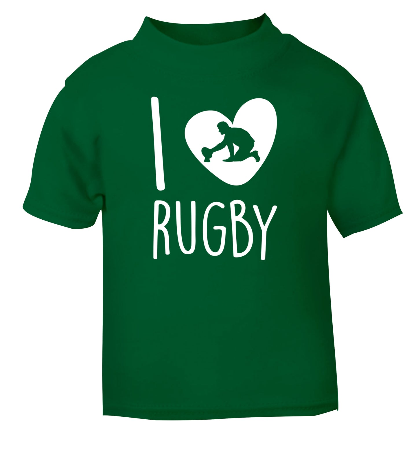 I love rugby green Baby Toddler Tshirt 2 Years