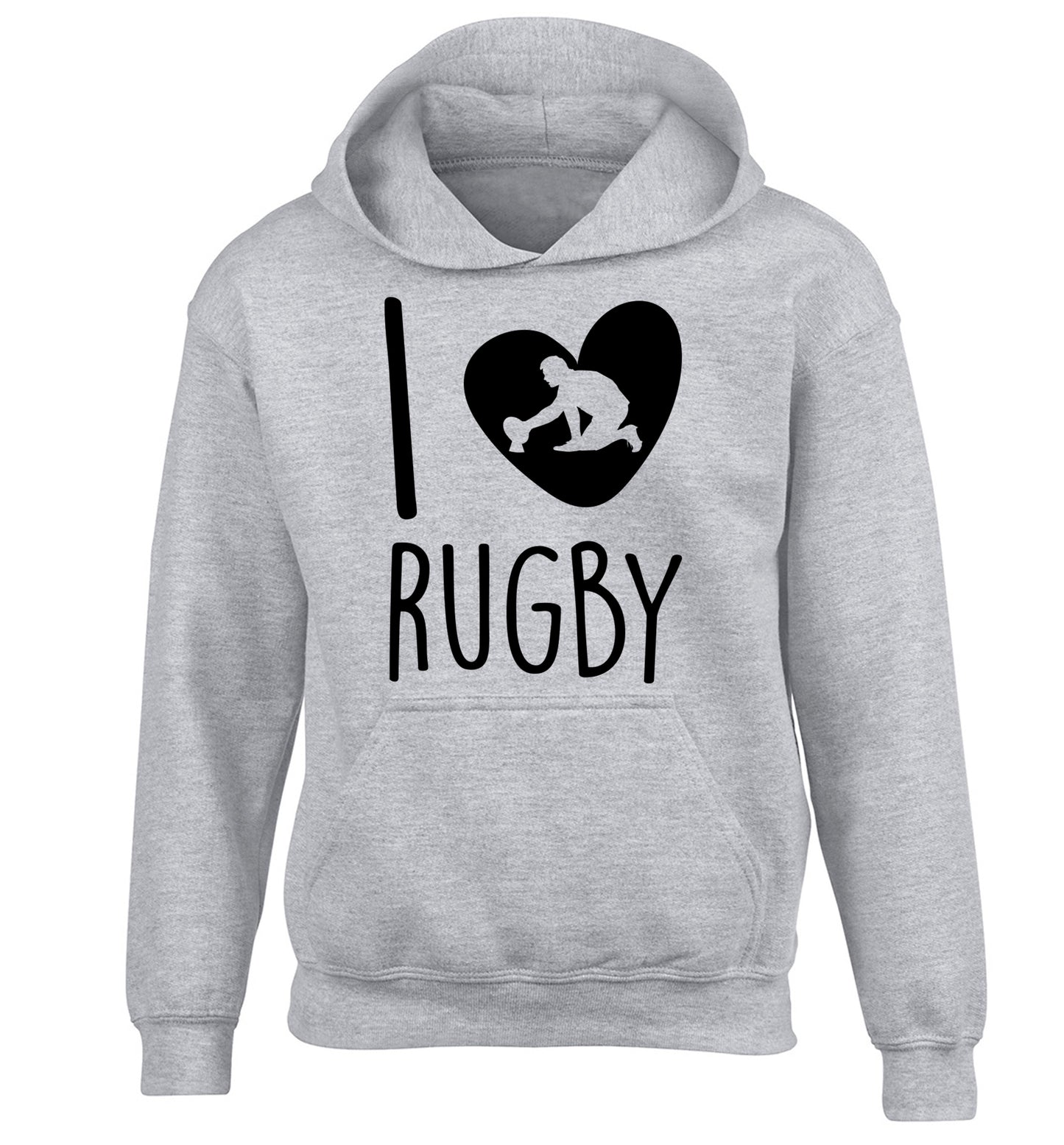 I love rugby children's grey hoodie 12-13 Years