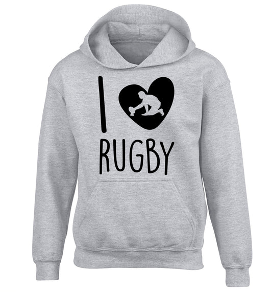 I love rugby children's grey hoodie 12-13 Years