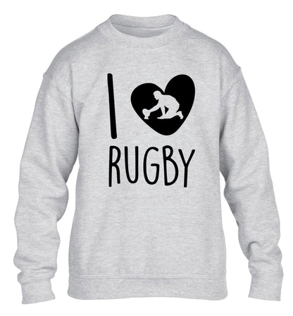 I love rugby children's grey sweater 12-13 Years