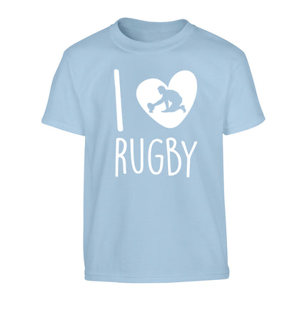 I love rugby Children's light blue Tshirt 12-13 Years