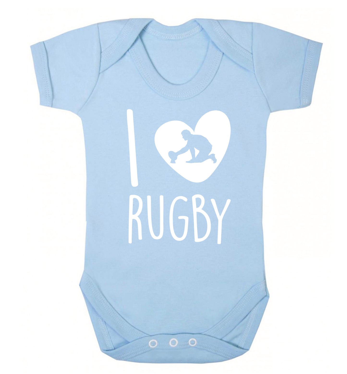 I love rugby Baby Vest pale blue 18-24 months